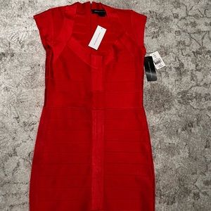 Red formal mini dress